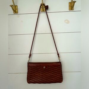 Etienne Aigner brown leather crossbody purse